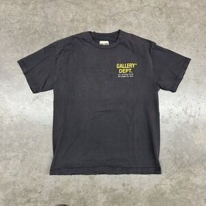Gallery Dept T Shirt Black Yellow Logo Mens M